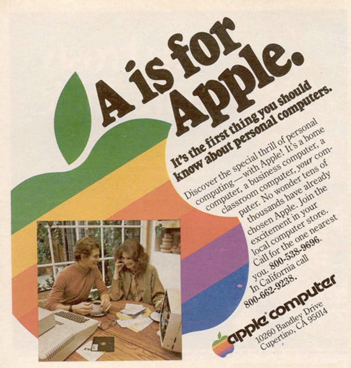 A 1980s ad for the Apple computer